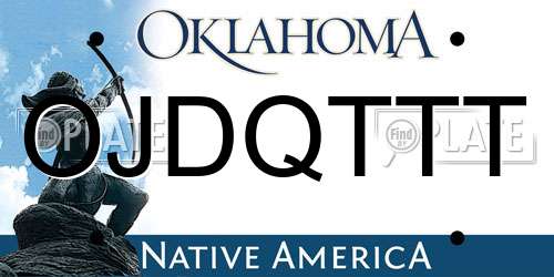 OJDQTTT Oklahoma License Plate