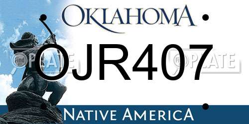 OJR407 Oklahoma License Plate