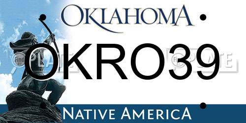 OKRO39 Oklahoma License Plate