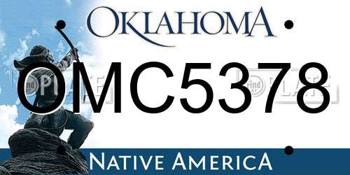OMC5378 Oklahoma License Plate