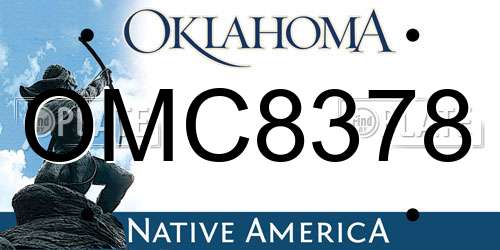 OMC8378 Oklahoma License Plate