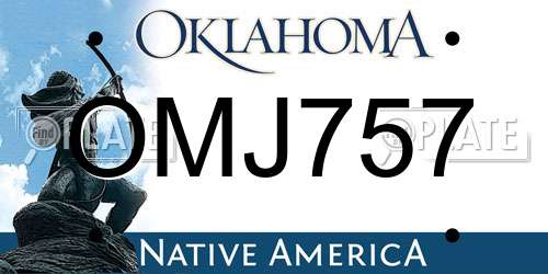 OMJ757 Oklahoma License Plate