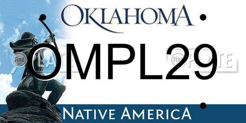 OMPL29 Oklahoma License Plate