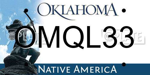 OMQL33 Oklahoma License Plate