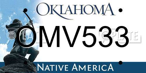 OMV533 Oklahoma License Plate