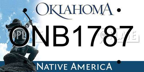 ONB1787 Oklahoma License Plate