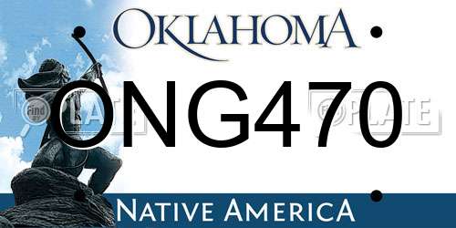 ONG470 Oklahoma License Plate