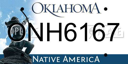 ONH6167 Oklahoma License Plate
