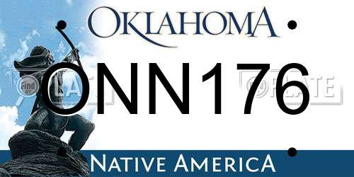 ONN176 Oklahoma License Plate