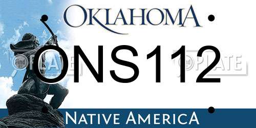 ONS112 Oklahoma License Plate