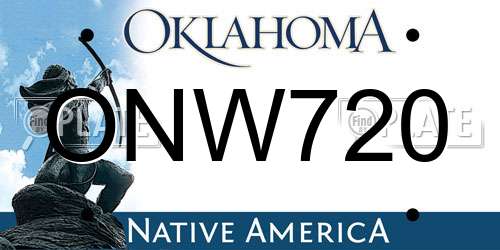 ONW720 Oklahoma License Plate