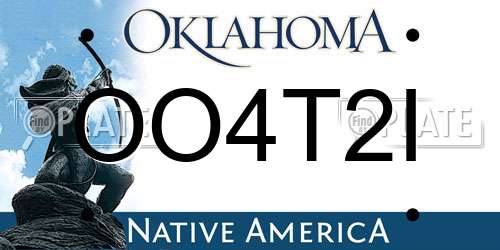 OO4T2I Oklahoma License Plate