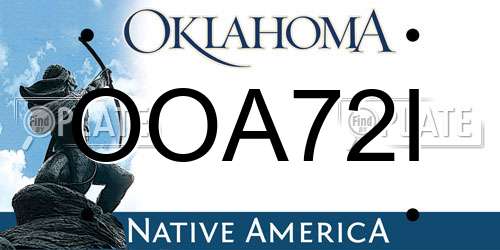 OOA72I Oklahoma License Plate