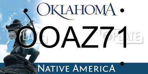 OOAZ71 Oklahoma License Plate