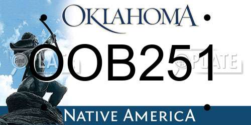 OOB251 Oklahoma License Plate