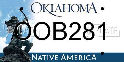 OOB281 Oklahoma License Plate