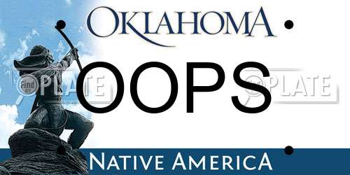 OOPS Oklahoma License Plate