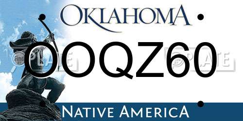 OOQZ60 Oklahoma License Plate