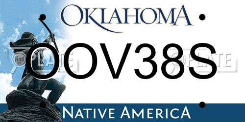 OOV38S Oklahoma License Plate