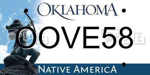 OOVE58 Oklahoma License Plate