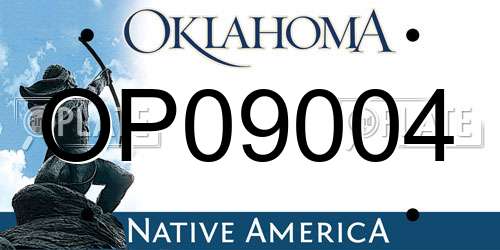 OP09004 Oklahoma License Plate
