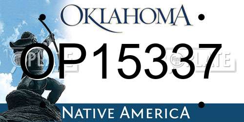 OP15337 Oklahoma License Plate