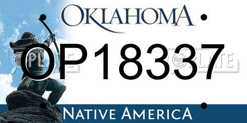 OP18337 Oklahoma License Plate