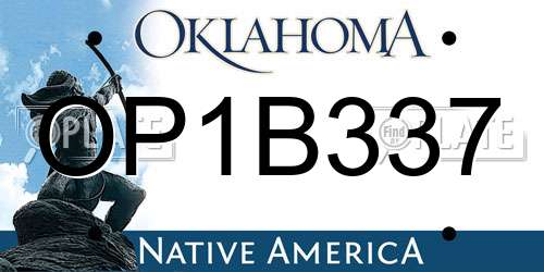 OP1B337 Oklahoma License Plate