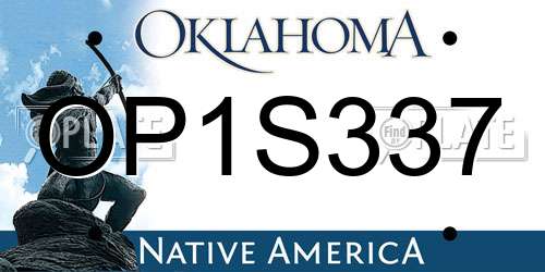 OP1S337 Oklahoma License Plate