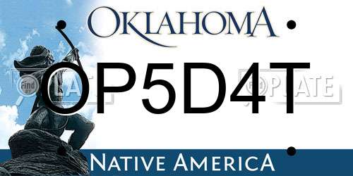 OP5D4T Oklahoma License Plate
