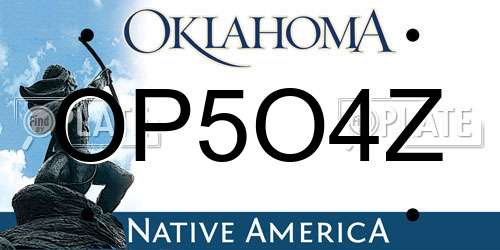 OP5O4Z Oklahoma License Plate