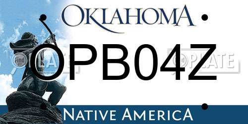OPB04Z Oklahoma License Plate