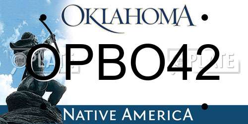 OPBO42 Oklahoma License Plate
