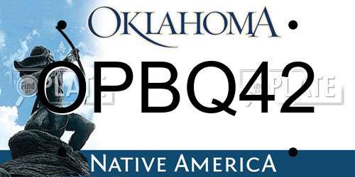 OPBQ42 Oklahoma License Plate