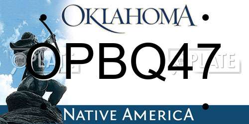 OPBQ47 Oklahoma License Plate