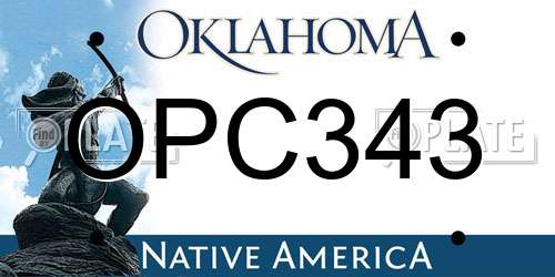 OPC343 Oklahoma License Plate