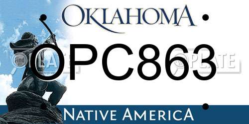 OPC863 Oklahoma License Plate
