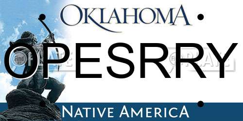 OPESRRY Oklahoma License Plate
