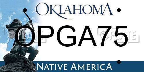 OPGA75 Oklahoma License Plate