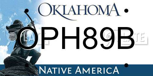 OPH89B Oklahoma License Plate