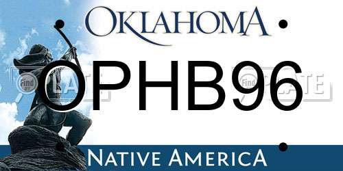 OPHB96 Oklahoma License Plate