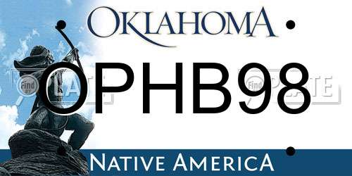 OPHB98 Oklahoma License Plate