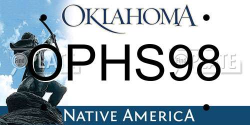 OPHS98 Oklahoma License Plate