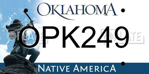 OPK249 Oklahoma License Plate