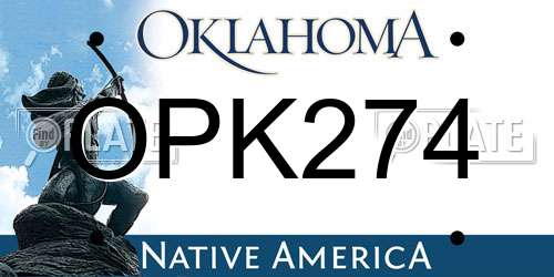 OPK274 Oklahoma License Plate