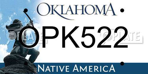 OPK522 Oklahoma License Plate