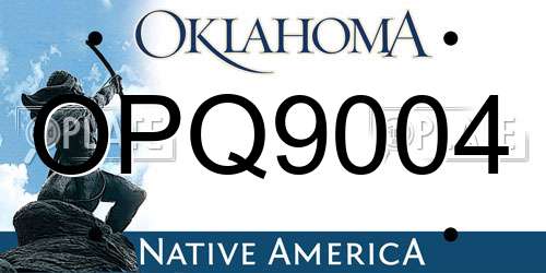OPQ9004 Oklahoma License Plate