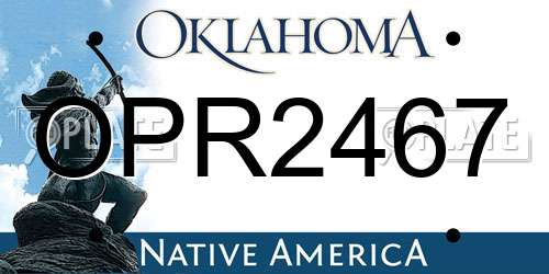 OPR2467 Oklahoma License Plate