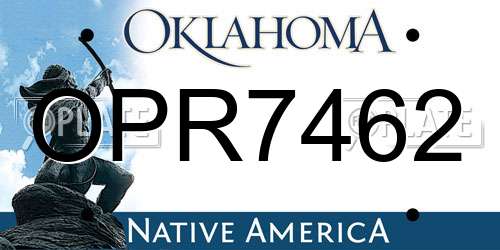 OPR7462 Oklahoma License Plate