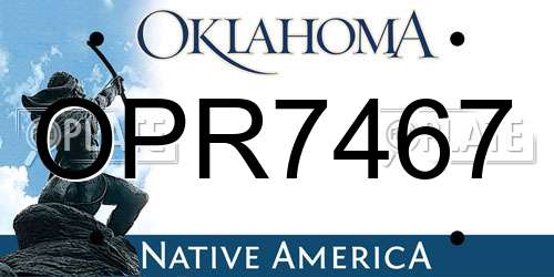 OPR7467 Oklahoma License Plate